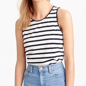 J. Crew Scallop-Edged Striped Tank XL